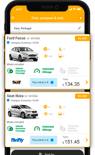 The Rentcars car rental App
