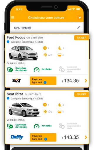 L’application de location de voitures Rentcars