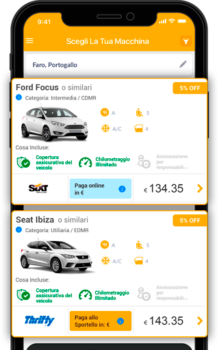 L'App di noleggio auto Rentcars