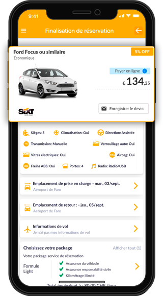 L’application de location de voitures Rentcars