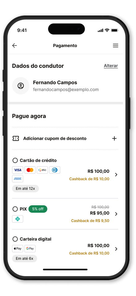 Aplicação para aluguer de viaturas da Rentcars